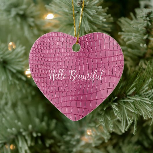 Roze Alligator Dierenprint Keramisch Ornament (Boom)