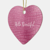 Roze Alligator Dierenprint Keramisch Ornament (Links)