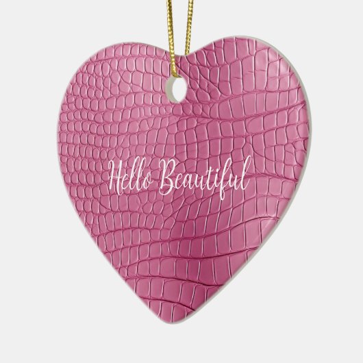 Roze Alligator Dierenprint Keramisch Ornament (Links)