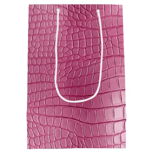 Roze Alligator Dierenprint Medium Cadeauzakje (Achterkant)