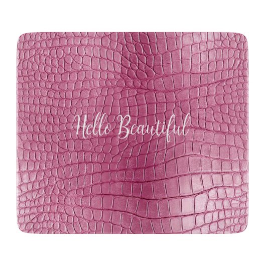 Roze Alligator Dierenprint Snijplank (Voorkant)