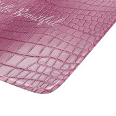 Roze Alligator Dierprint Snijplank (Hoek)