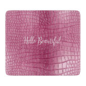 Roze Alligator Dierprint Snijplank (Voorkant)