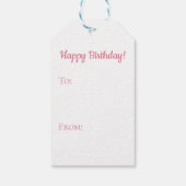 Roze alligator Happy Birthday Gift Label Cadeaulabel (Achterkant)