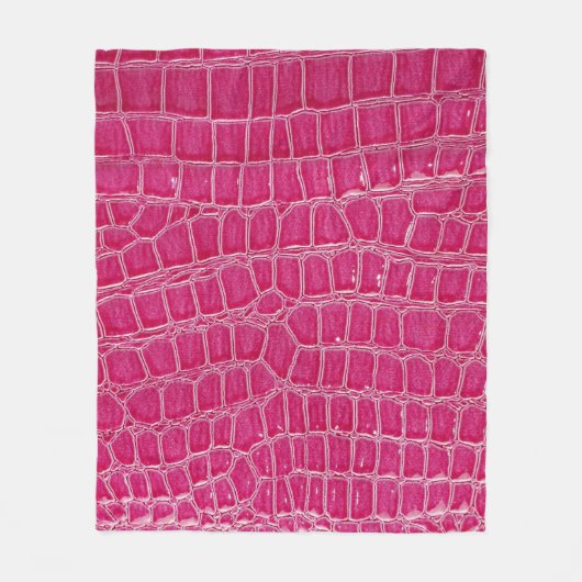 Roze Alligator Patroon Textuur Fleece Deken (Voorkant)