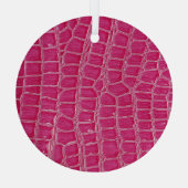 Roze Alligator Patroon Textuur Glas Ornament (Achterkant)