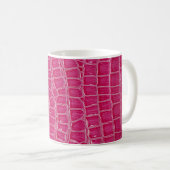 Roze Alligator Patroon Textuur Koffiemok (Voorkant rechts)