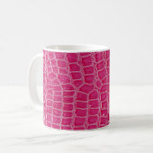 Roze Alligator Patroon Textuur Koffiemok (Voorkant links)
