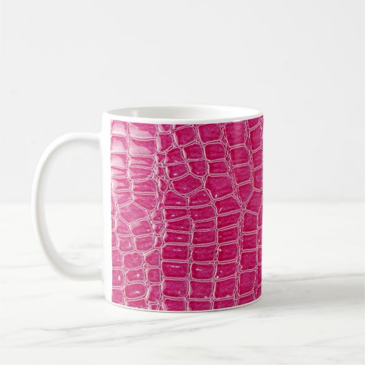 Roze Alligator Patroon Textuur Koffiemok (Links)