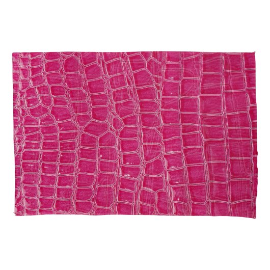 Roze Alligator Patroon Textuur Kussensloop (Voorkant)