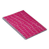 Roze Alligator Patroon Textuur Notitieboek (Rechterzijde)