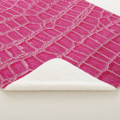 Roze Alligator Patroon Textuur Sherpa Deken (3/4)