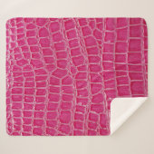 Roze Alligator Patroon Textuur Sherpa Deken (Voorkant (horizontaal))