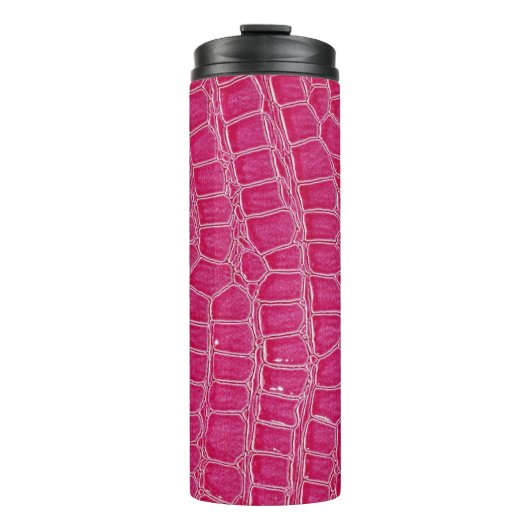 Roze Alligator Patroon Textuur Thermosbeker (Voorkant)