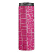 Roze Alligator Patroon Textuur Thermosbeker (Achterkant)