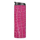Roze Alligator Patroon Textuur Thermosbeker (Geroteerd rechts)