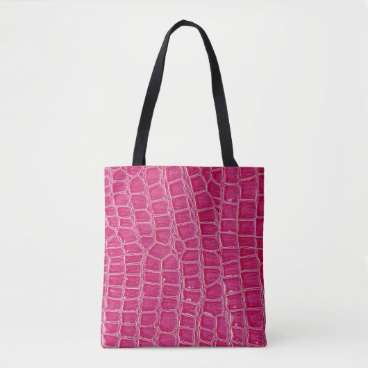 Roze Alligator Patroon Textuur Tote Bag (Voorkant)