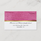 Roze alligator Print Visitekaartje (Achterkant)