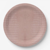 Roze alligator textuur print papieren bordje (Voorkant)