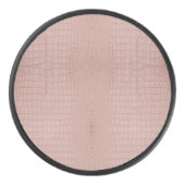 Roze Alligator Textuurprint Hockey Puck (Voorkant)