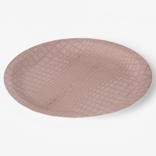 Roze Alligator Textuurprint Papieren Bordje (Gekanteld)