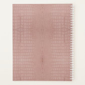 Roze Alligator Textuurprint Planner (Achterkant)