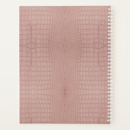 Roze Alligator Textuurprint Planner (Achterkant)