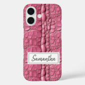 Roze alligatorhuid gepersonaliseerd Case-Mate iPhone case (Achterkant)