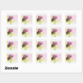 Roze Allium Waterverf Floral Sticker Seal (Vel)