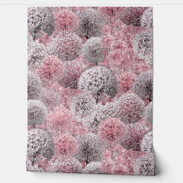 Roze Alliums Behang (Afrollen)