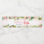 Roze Aloha Flamingo Baby shower Waterfles Etiket (Enkel label)