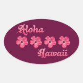Roze Aloha Hawaii Ovale Sticker (Voorkant)