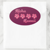 Roze Aloha Hawaii Ovale Sticker (Tas)