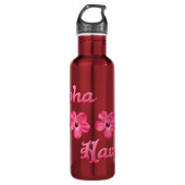 Roze Aloha Hawaii Waterfles (Voorkant)