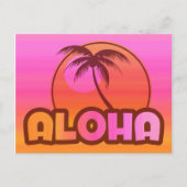 Roze Aloha Palm Briefkaart (Voorkant)
