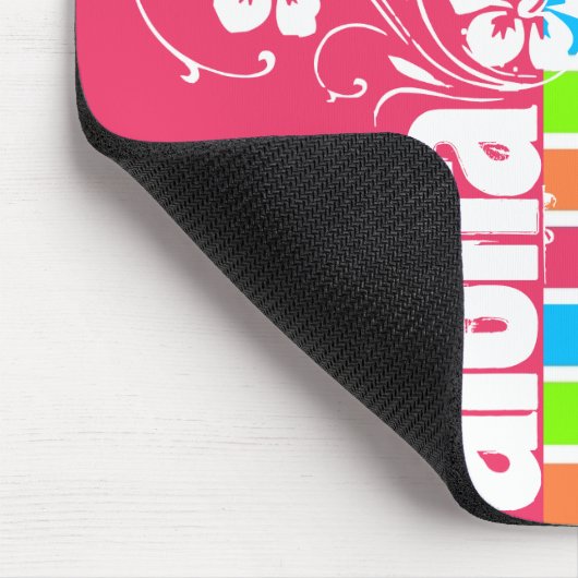 Roze Aloha; Retro Neon Rainbow Muismat (Hoek)