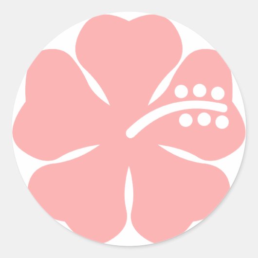 roze aloha ronde sticker (Voorkant)