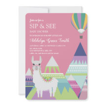 Roze Alpaca Ballon Baby Meisje Slurpen en Zie Baby