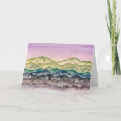 Roze Alpine Glow Waterverf Berglandschap Kaart (Voorkant)