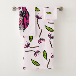 Roze als coupé bad handdoek