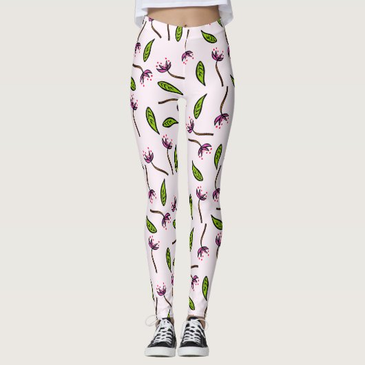 Roze als coupé leggings (Voorkant)