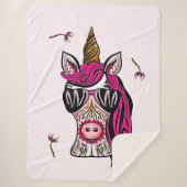 Roze als coupé sherpa deken (Voorkant)