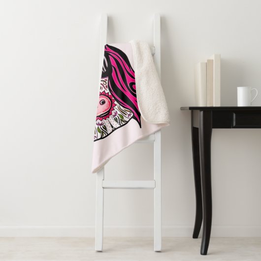 Roze als coupé sherpa deken (In situ)