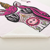 Roze als coupé sherpa deken (3/4)