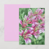 Roze Alstroemeria Bloemen Floral Flat Note Kaart (Voorkant / Achterkant)