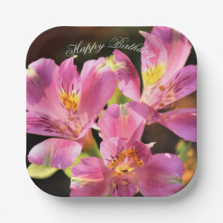 Roze Alstroemeria Lilly Papier Bord