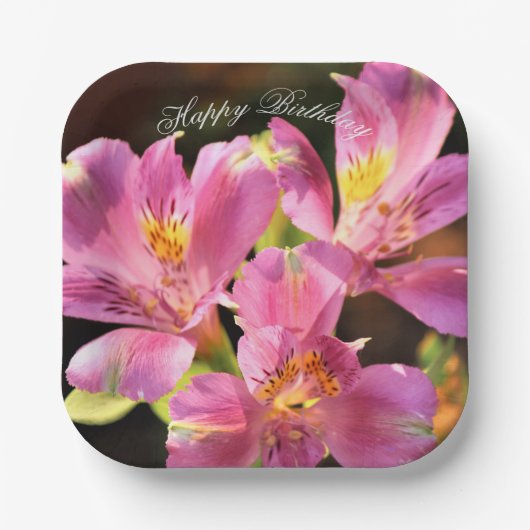 Roze Alstroemeria Lilly Papier Bord (Voorkant)