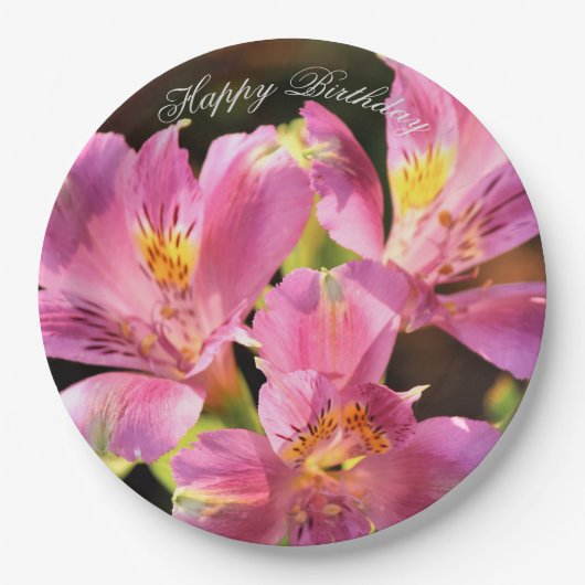 Roze Alstroemeria Lilly Papier Bord (Voorkant)