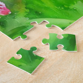 Roze Alstroemeria Lily Flowers Waterverf Style Legpuzzel (Zijkant)