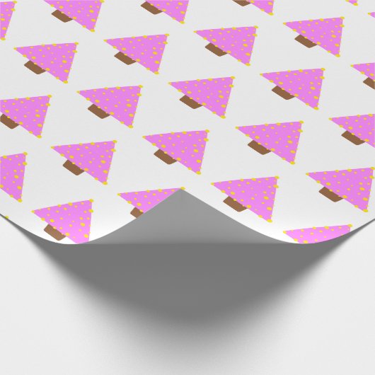 roze alternatieve kerstboominslag papier (Hoek)